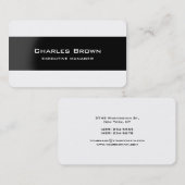 トレンディーモダンエレガント白黒管理者 名刺 (正面/裏面)