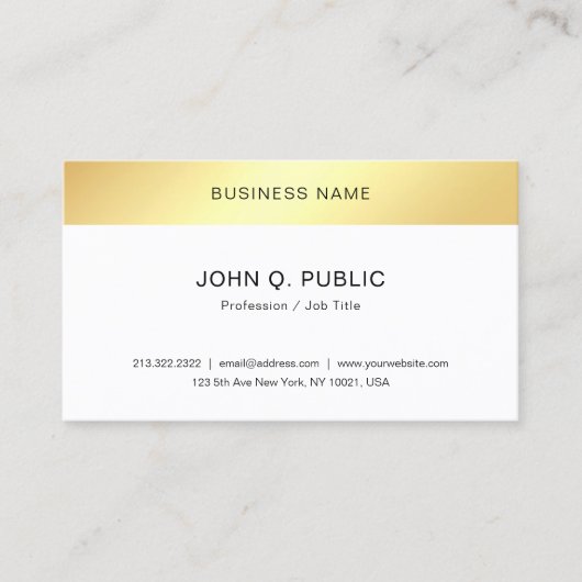 トレンディーモダンエレガント金ゴールドルックシンプルテンプレート 名刺 (正面)