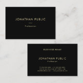 トレンディーモダンエレガント金ゴールド名ブラックテンプレート 名刺 (正面/裏面)