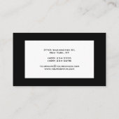 トレンディーモダンエレガント黒縁ど白 名刺 (裏面)