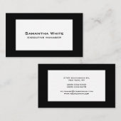 トレンディーモダンエレガント黒縁ど白 名刺 (正面/裏面)