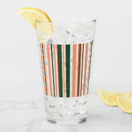 トレンディーモダンオレンジグリーン白ストライプ色ガラス タンブラーグラス