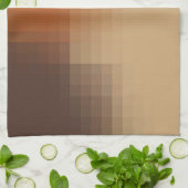 トレンディーモダンオレンジブルーイエローベージュパターン キッチンタオル (折り畳み)