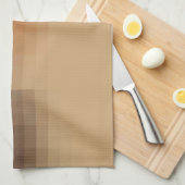 トレンディーモダンオレンジブルーイエローベージュパターン キッチンタオル (四つ折り)