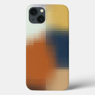 トレンディーモダンオレンジブルーイエローベージュパターン iPhone 13ケース