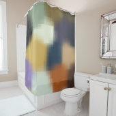 トレンディーモダンオレンジブルーイエローベージュパープル シャワーカーテン (インサイチュ)