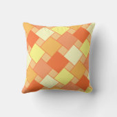 トレンディーモダンオレンジ色の黄色い幾何学正方形 クッション (裏面)