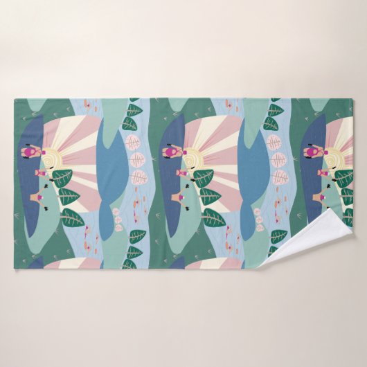 トレンディーモダンオープンウォーターで友達と水泳 バスタオル (バスタオル)