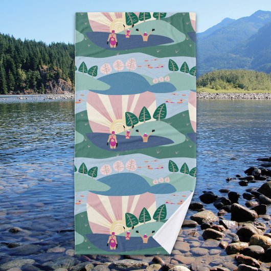 トレンディーモダンオープンウォーターで友達と水泳 バスタオル