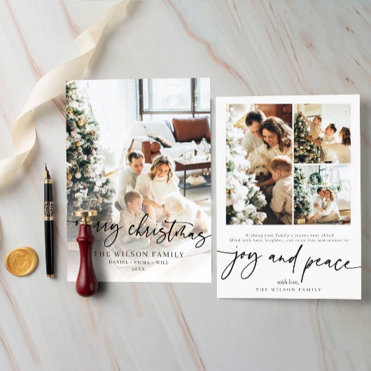 トレンディーモダンカジュアル写真クリスマス シーズンカード