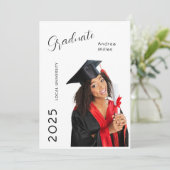 トレンディーモダンカジュアル写真卒業招待状 招待状 (スタンド正面)