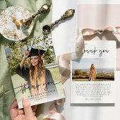 トレンディーモダンカジュアル写真卒業 サンキューカード