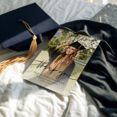 トレンディーモダンカジュアル写真卒業 サンキューカード