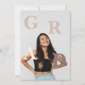 トレンディーモダンカジュアル写真卒業 招待状 (正面)