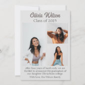 トレンディーモダンカジュアル写真卒業 招待状 (裏面)