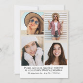 トレンディーモダンカジュアル写真卒業 招待状 (裏面)