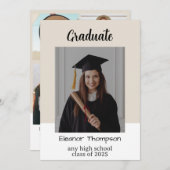 トレンディーモダンカジュアル写真卒業 招待状 (正面/裏面)