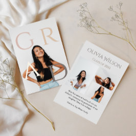 トレンディーモダンカジュアル写真卒業 招待状