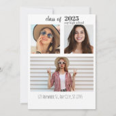 トレンディーモダンカジュアル写真卒業 招待状 (裏面)