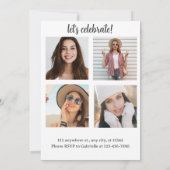 トレンディーモダンカジュアル写真卒業 招待状 (裏面)