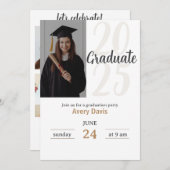 トレンディーモダンカジュアル写真卒業 招待状 (正面/裏面)