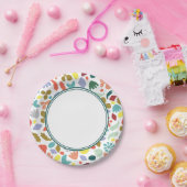 トレンディーモダンカラフルオーガニックグパターン（の模様が）あるリーン ペーパープレート (パーティー)