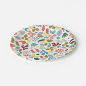 トレンディーモダンカラフルオーガニック パターン（の模様が）ある ペーパープレート (アングル)