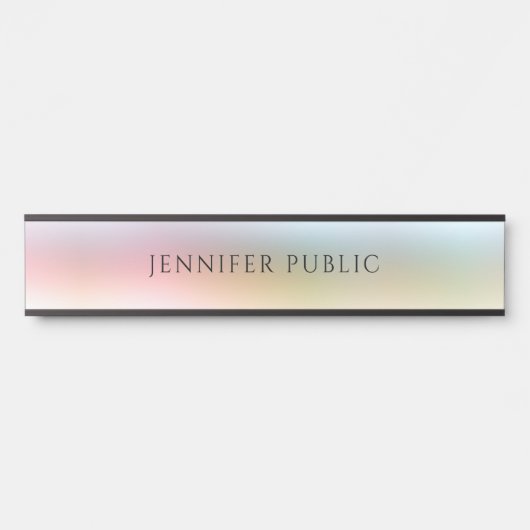 トレンディーモダンカラフルグリーンブルーパープル サインプレート (正面)