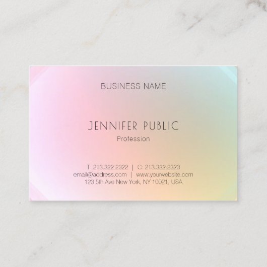 トレンディーモダンカラフルテンプレートエレガントデザイン 名刺 (裏面)