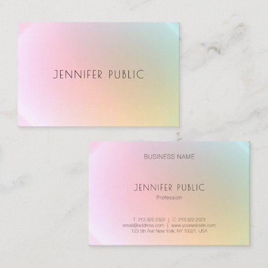 トレンディーモダンカラフルテンプレートエレガントデザイン 名刺 (正面/裏面)