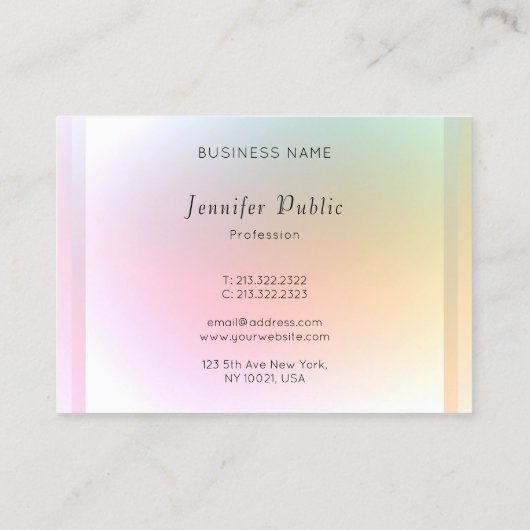 トレンディーモダンカラフルテンプレートエレガントデザイン 名刺 (裏面)