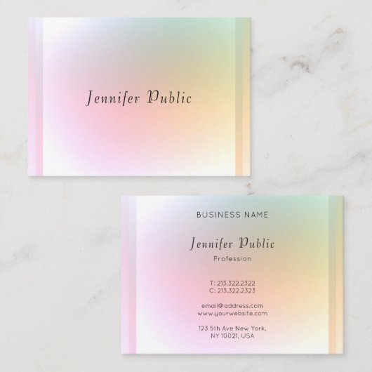 トレンディーモダンカラフルテンプレートエレガントデザイン 名刺 (正面/裏面)