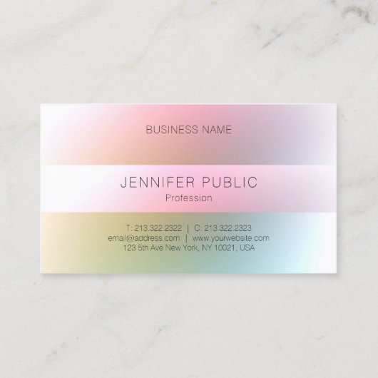 トレンディーモダンカラフルテンプレートエレガントミニマル 名刺 (裏面)