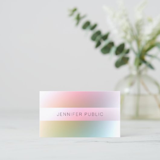 トレンディーモダンカラフルテンプレートエレガントミニマル 名刺 (スタンド正面)