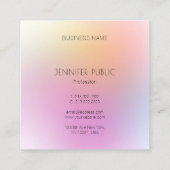 トレンディーモダンカラフルデザインテンプレートエレガント スクエア名刺 (裏面)