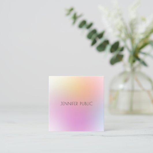 トレンディーモダンカラフルデザインテンプレートエレガント スクエア名刺 (スタンド正面)