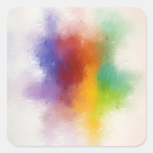 トレンディーモダンカラフル抽象芸術アー空白のテンプレート スクエアシール (正面)