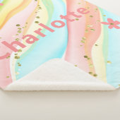 トレンディーモダンガーリーグリッターフローラパーソナライズされた シェルパブランケット (3/4)