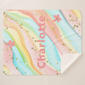 トレンディーモダンガーリーグリッターフローラパーソナライズされた シェルパブランケット (正面(横))