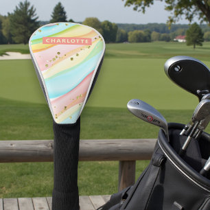 トレンディーモダンガーリーパーソナライズされた名 ゴルフヘッドカバー
