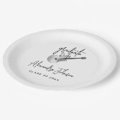 トレンディーモダンギター卒業パーティー ペーパープレート (アングル)