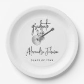 トレンディーモダンギター卒業パーティー ペーパープレート (正面)