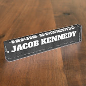 トレンディーモダンクリエイティブはっきりした文字ミニマリストグレー デスクネームプレート (側面)