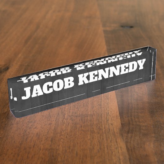 トレンディーモダンクリエイティブはっきりした文字ミニマリストグレー デスクネームプレート (側面)