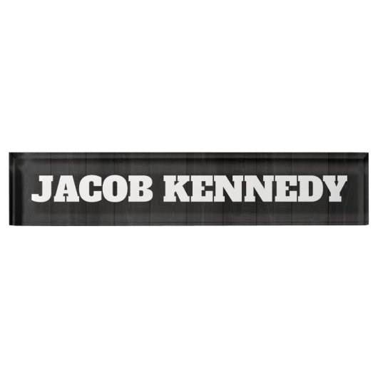 トレンディーモダンクリエイティブはっきりした文字ミニマリストグレー デスクネームプレート (正面)