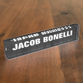 トレンディーモダンクリエイティブはっきりした文字ミニマリストグレー デスクネームプレート (側面)