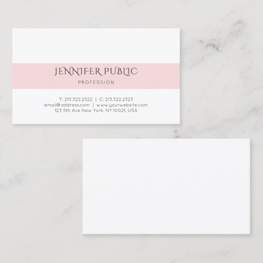 トレンディーモダンクリエイティブミニマルデザインプレーン 名刺 (正面/裏面)