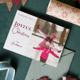 トレンディーモダンクリスマスの雪の結晶フォトホリデー シーズンカード