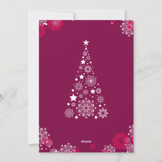 トレンディーモダンクリスマスの雪の結晶フォトホリデー シーズンカード (裏面)