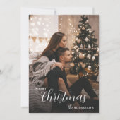 トレンディーモダンクリスマスダークススモークカップルの写真 カード (正面)